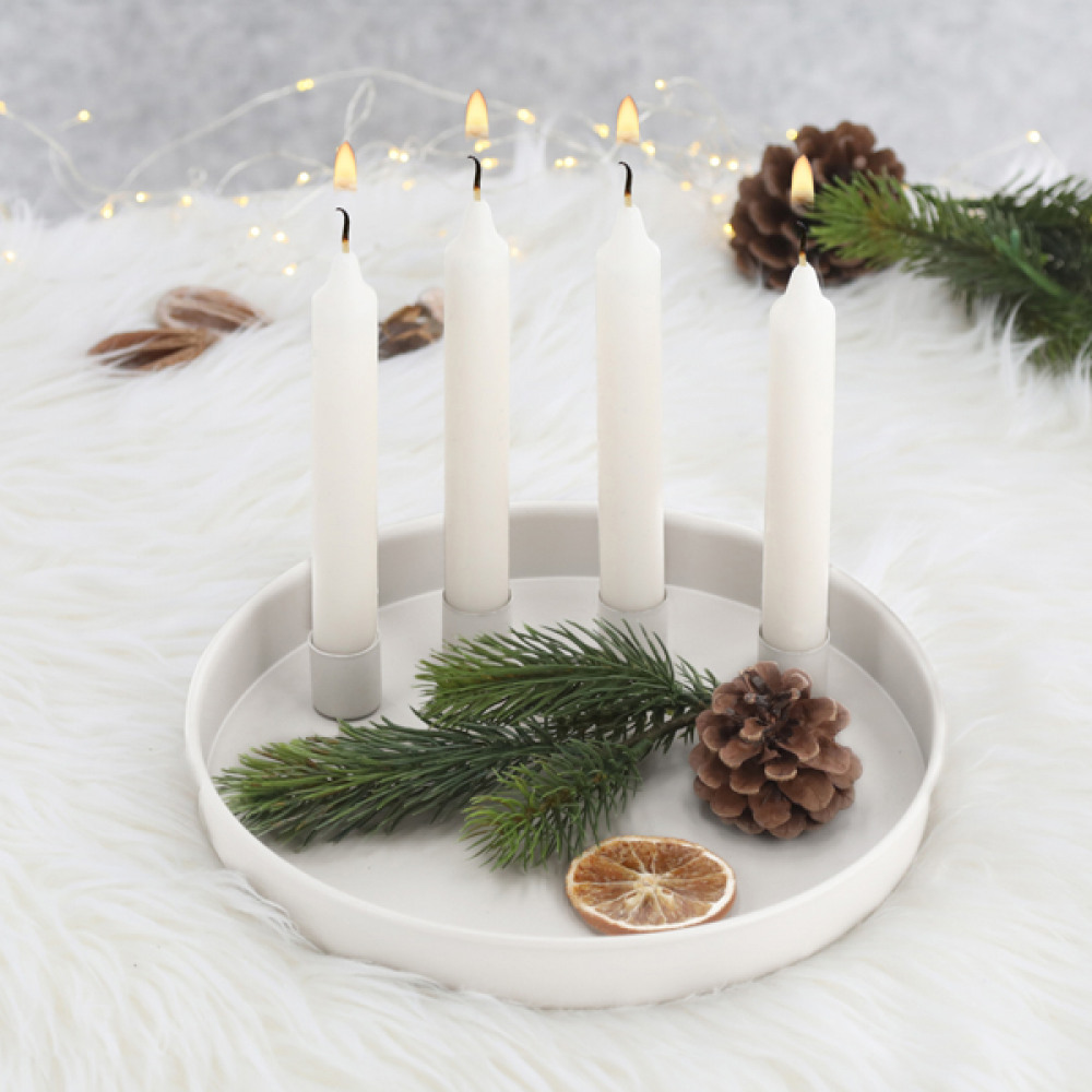 Adventní kovový svícen MAGNETIC bílý