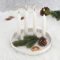 Adventní kovový svícen MAGNETIC bílý