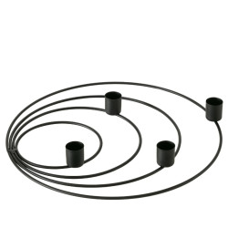 Adventní kovový svícen WREATH černý