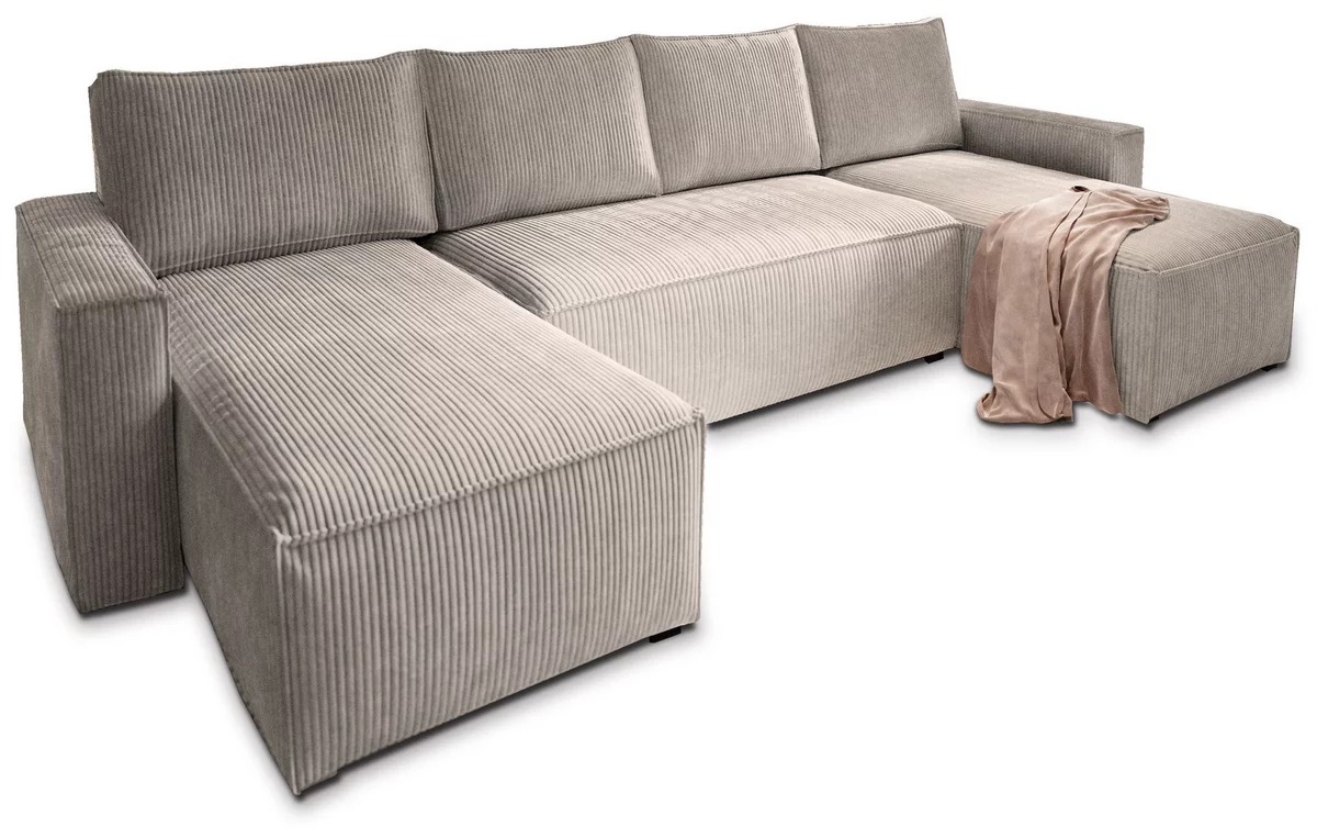 AKCE Béžová sedací souprava do U SMART COSARO 295x140 cm II. jakost