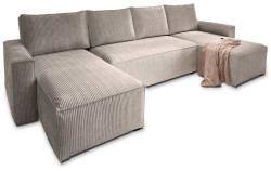 AKCE Béžová sedací souprava do U SMART COSARO 295x140 cm II. jakost