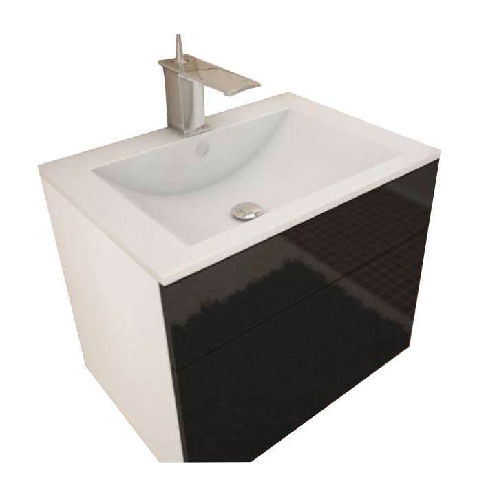 AKCE Bílá skříňka pod umyvadlo MASON BL13, černý vysoký lesk HG II. jakost