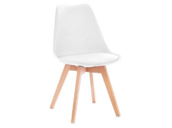 AKCE Bílá židle BALI MARK s bukovými nohami II. jakost