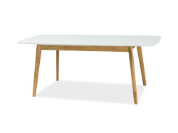 AKCE Bílý jídelní stůl FELICIO II 150(190)X90, rozkládací II. jakost