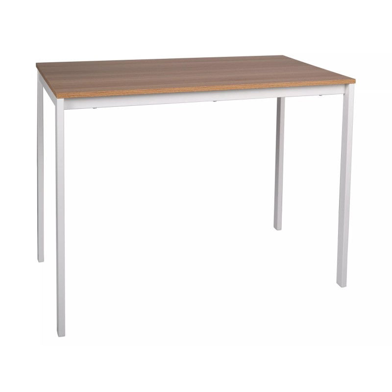 AKCE Bílý jídelní stůl RAMOD 100x60 cm, dekor dub II. jakost