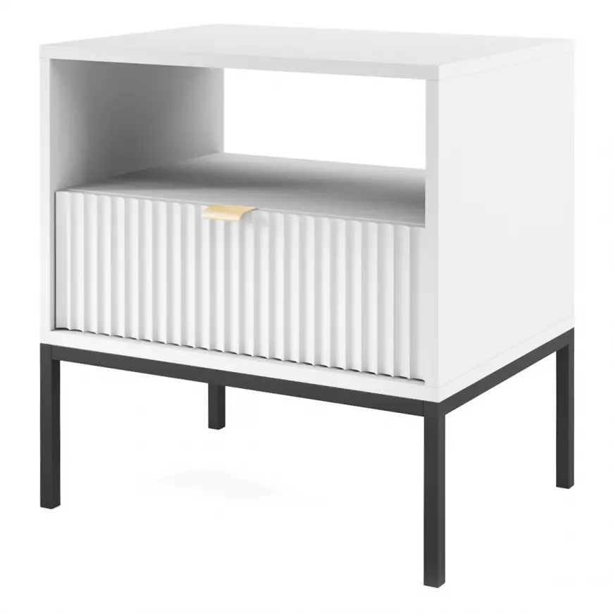 AKCE Bílý noční stolek NOVA S54 II.jakost