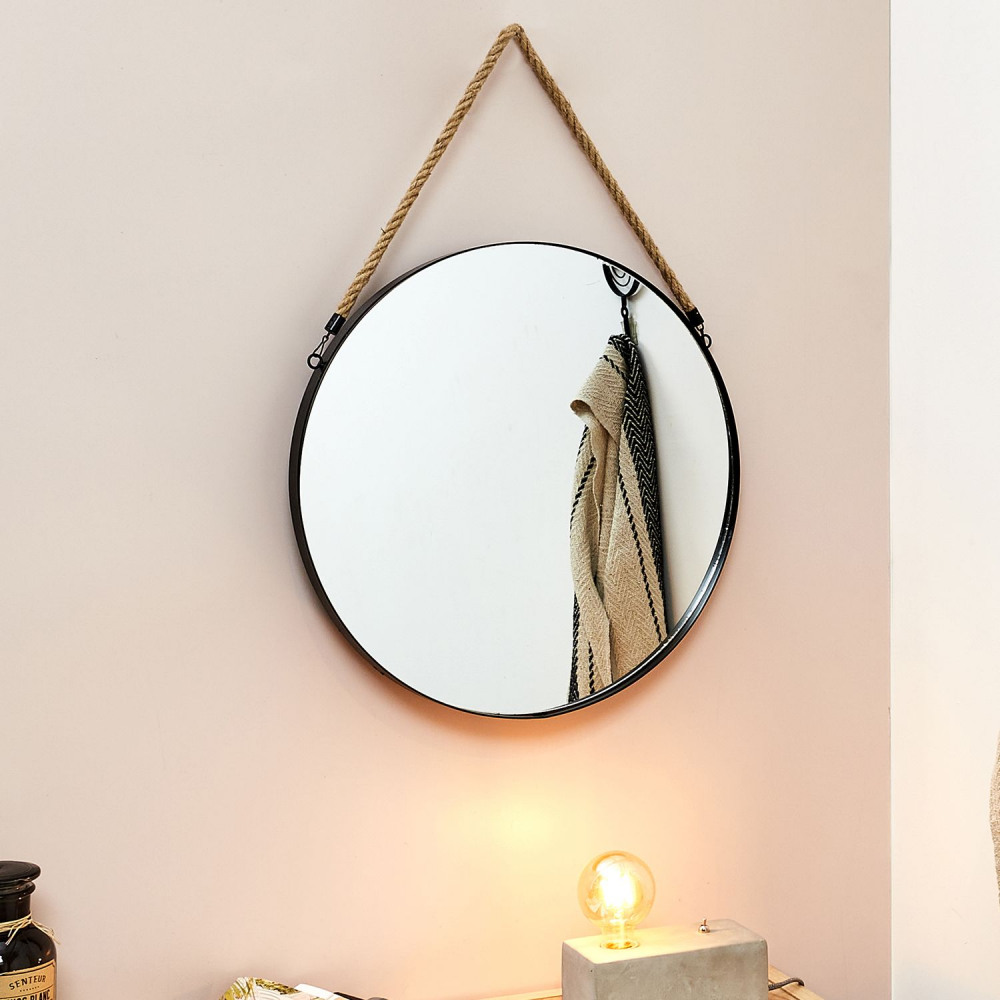 AKCE Černé kulaté zrcadlo MIRROR II.jakost