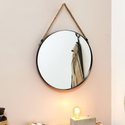 AKCE Černé kulaté zrcadlo MIRROR II.jakost