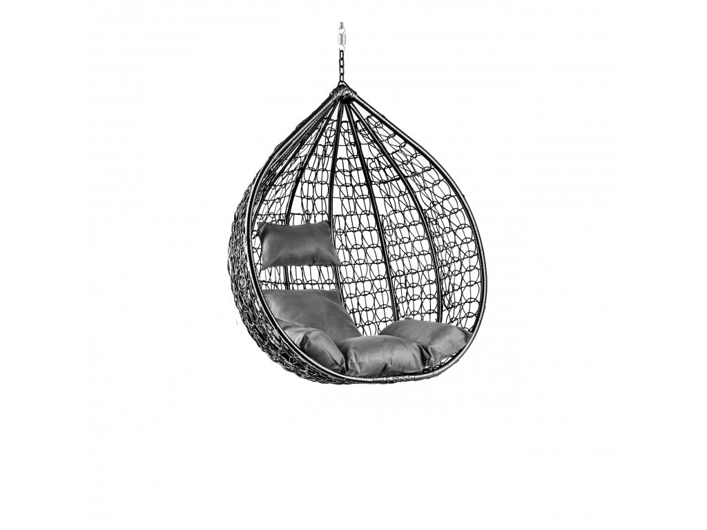 AKCE Černé závěsné křeslo KOKON bez stojanu III. jakost