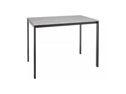 AKCE Černý jídelní stůl RAMOD 100x60 cm, bílý mramorový dekor II. jakost