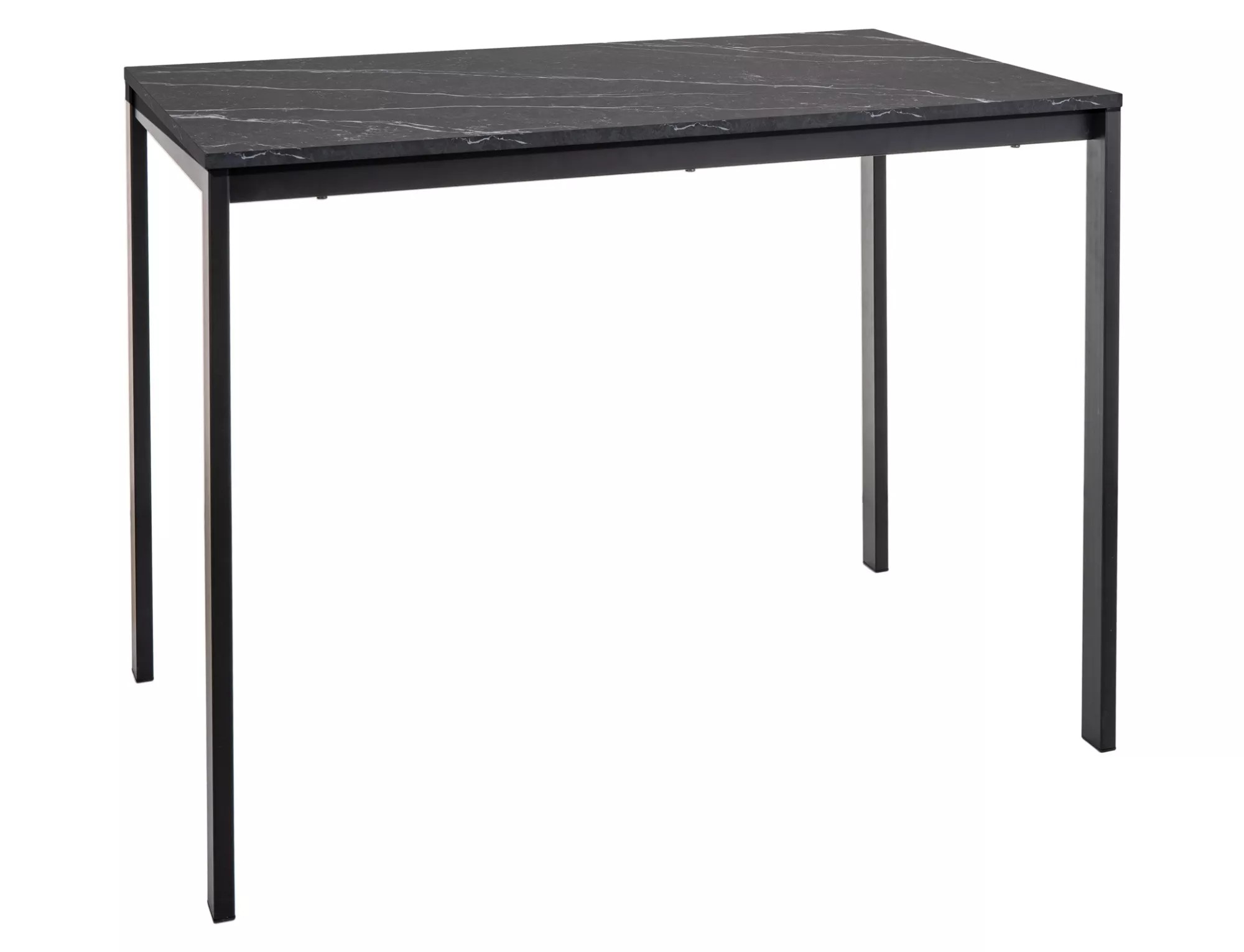 AKCE Černý jídelní stůl RAMOD 100x60 cm, mramorový dekor II. jakost