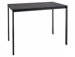 AKCE Černý jídelní stůl RAMOD 100x60 cm, mramorový dekor II. jakost