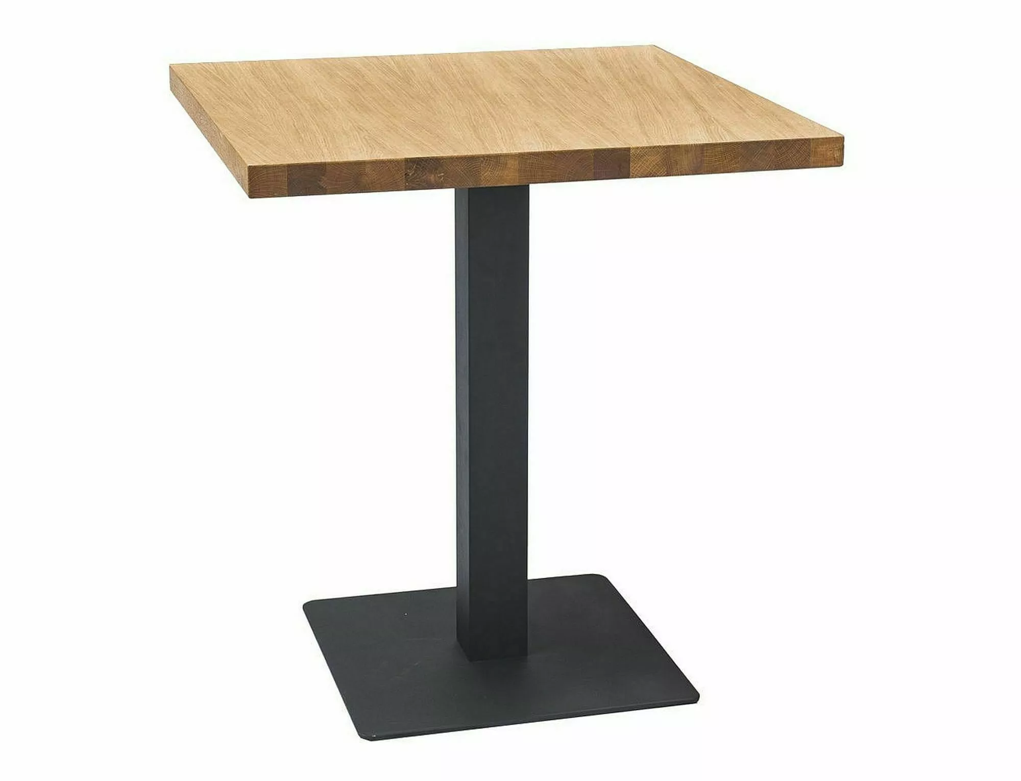 AKCE Černý jídelní stůl s deskou v dekoru dub PURO 70x70 II. jakost