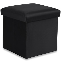 AKCE Černý skládací taburet CUBEXO VELVET M II. jakost