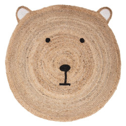 AKCE Dětský jutový koberec BEAR HEAD 100 cm II. jakost