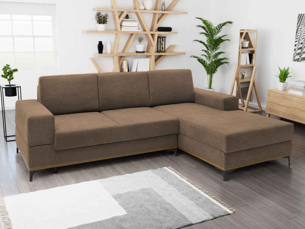 AKCE Hnědá rohová sedací souprava SPARK II. jakost Varianta: Pravý roh