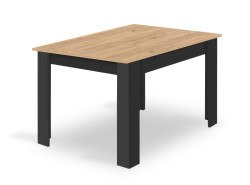 AKCE Jídelní stůl MADO černý s deskou v dekoru dub artisan 120x80cm II. jakost