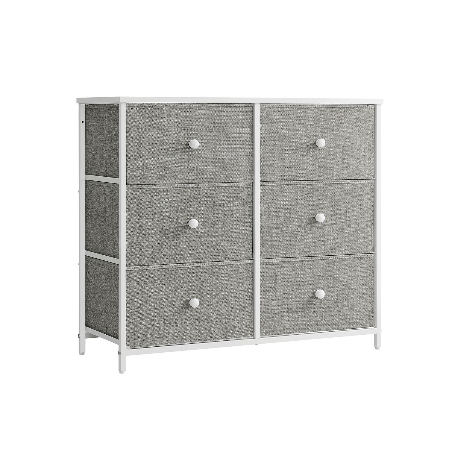 AKCE Komoda se zásuvkovými boxy HESTO 80x71 cm, bílá/šedá II. jakost