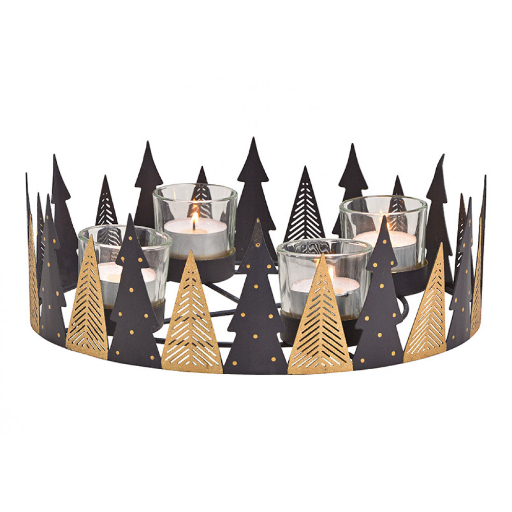 AKCE Kovový adventní svícen CHRISTMAS TREE III. jakost