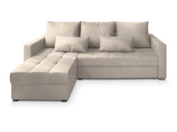 AKCE Krémová rozkládací rohová pohovka ZENOVA 220x140 cm, oboustranná II. jakost