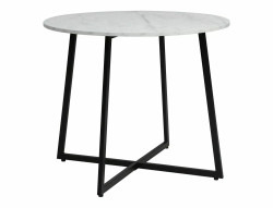 AKCE Kulatý jídelní stůl s deskou v dekoru mramor LUNA 90x90 II. jakost