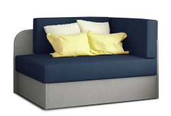 AKCE Malá rozkládací pohovka ROSA, tmavě modrá/šedá II. jakost