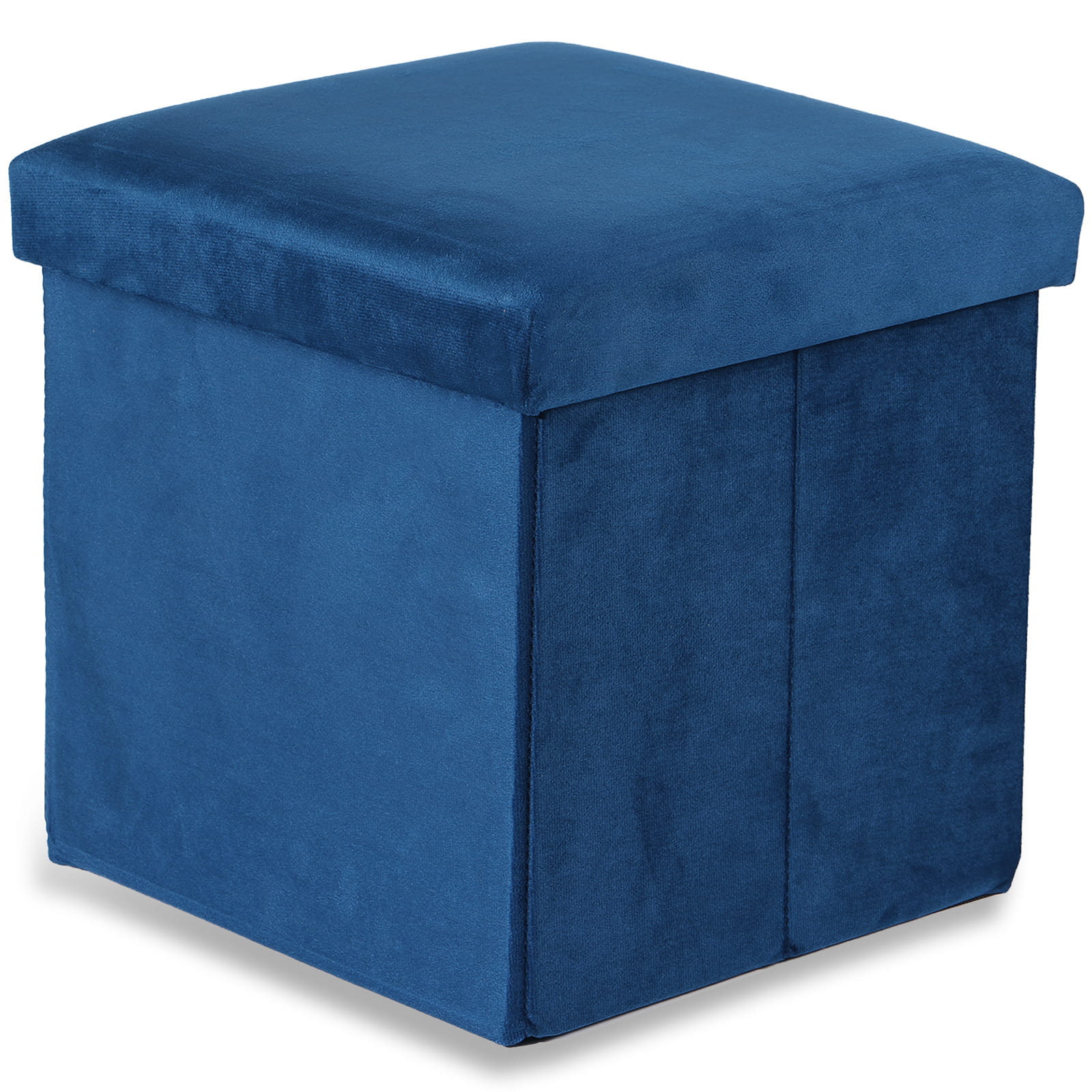 AKCE Modrý skládací taburet CUBEXO VELVET M II. jakost