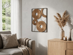 AKCE Nástěnná dekorace CIRCLES kovová 48x68 cm, hnědá II.jakost
