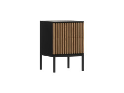 AKCE Noční stolek MEORATI 40x40cm, černá/dub artisan II. jakost