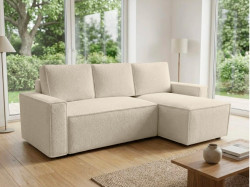 AKCE Rozkládací oboustranná sedací souprava do L SMART BOUCLE 232x143 cm, krémová II. jakost