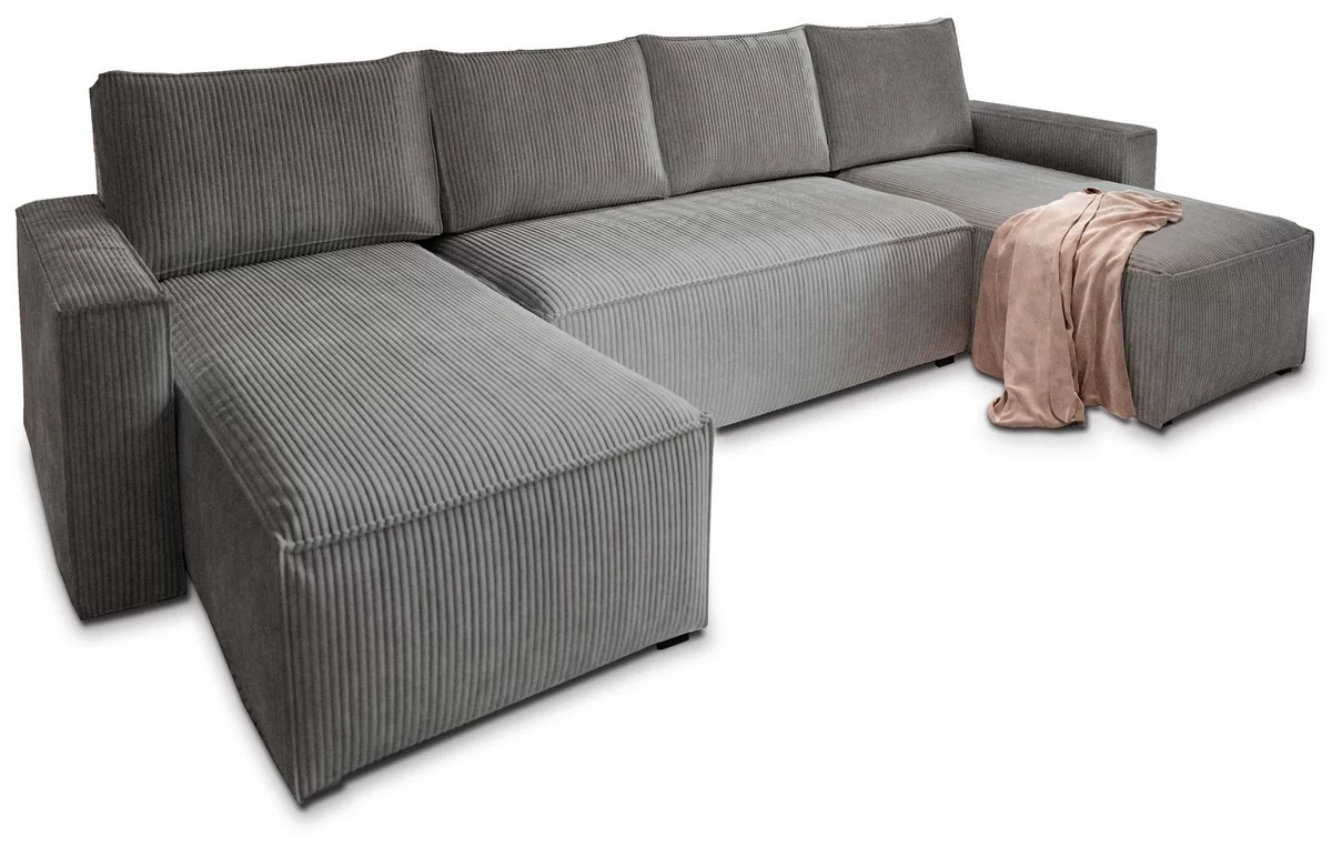 AKCE Šedá sedací souprava do U SMART COSARO 295x140 cm II. jakost