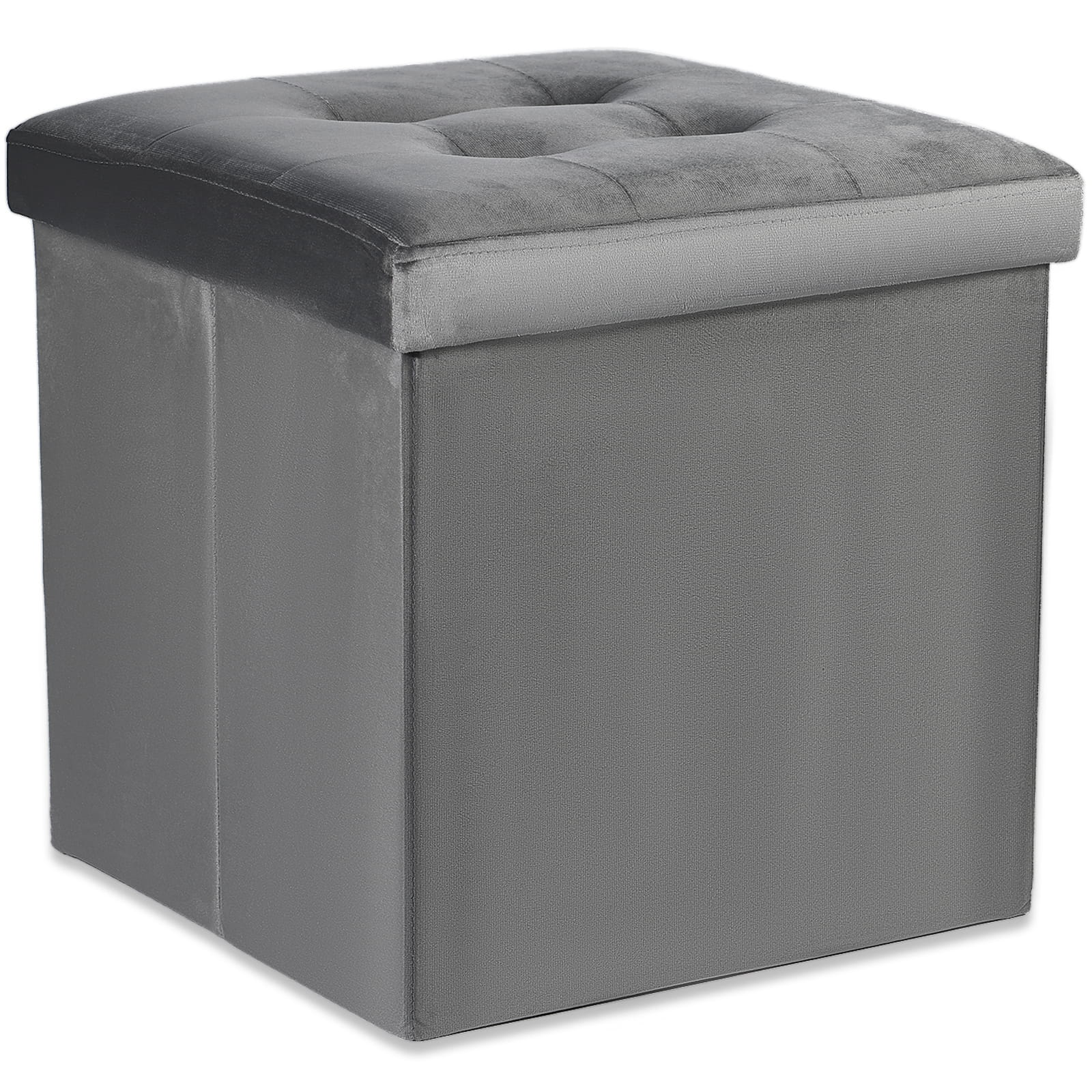 AKCE Šedý skládací taburet ZAREX VELVET L II. jakost