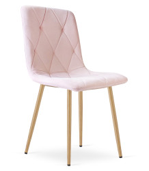 AKCE Světle růžová sametová jídelní židle LIBRA II. jakost
