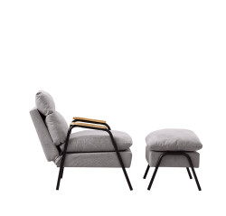 AKCE Světle šedé polohovací křeslo BRISTOL s podnožkou II. jakost