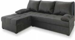 AKCE Tmavě šedá rozkládací rohová pohovka ZENA, oboustranná II. jakost