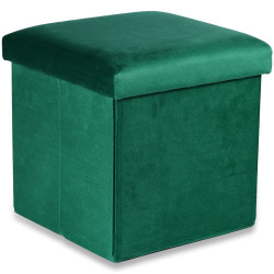 AKCE Zelený skládací taburet CUBEXO VELVET M II. jakost