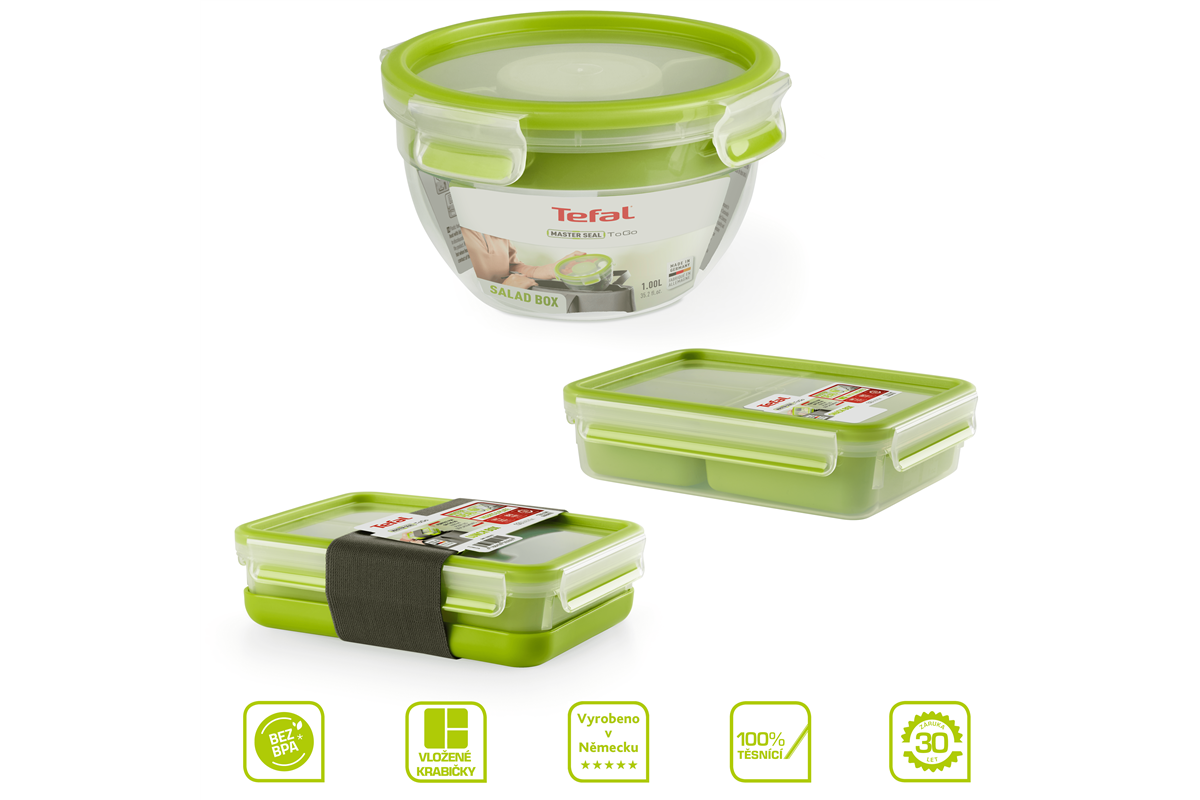 Akční set dóz Tefal Master Seal to go K3100112 a K3100412 a K3100212