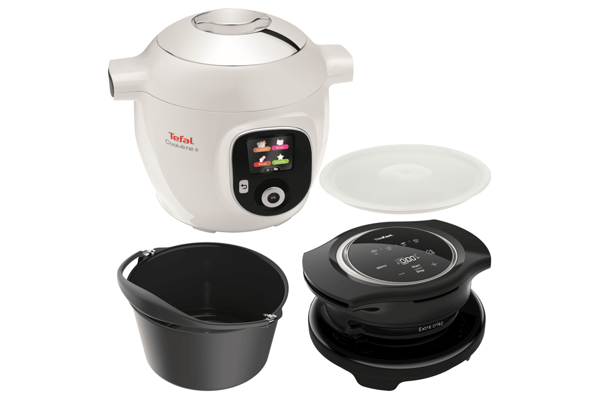 Akční set elektrický hrnec Tefal Cook4me+ a příslušenství fritéza, forma na pečení a víko