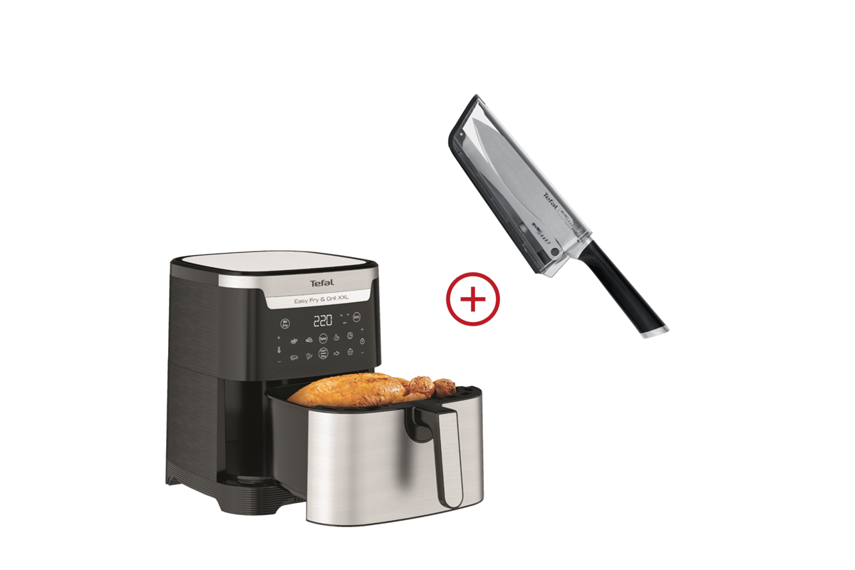 Akční set horkovzdušná fritéza Tefal Easy Fry & Grill XXL EY801D + kuchyňský nůž Tefal Ever Sharp