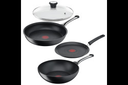 Akční set pánví Tefal Excellence klasická 28 cm, wok 28, palačinková 25 cm a poklice 28 cm