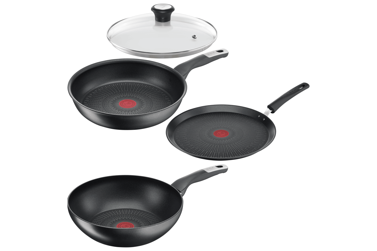 Akční set pánví Tefal Unlimited klasická 28 cm, wok 28, palačinková 25 cm a poklice 28 cm