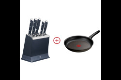 Akční set sada nožů Tefal EverSharp K297S644 s blokem + pánev Tefal Protech 28 cm