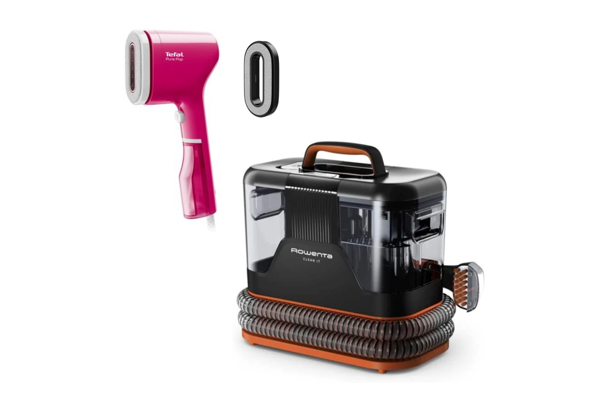 Akční set tepovač Rowenta Clean It IN5011F0 a napařovače oděvů Tefal Pure POP DT2023F0