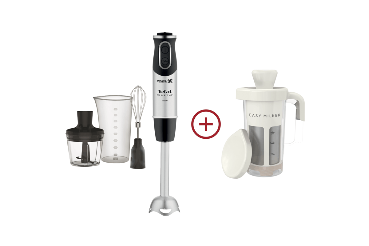 Akční set tyčový mixér Tefal Quickchef HB656838 + výrobník rostlinného mléka Tefal Easy Milker