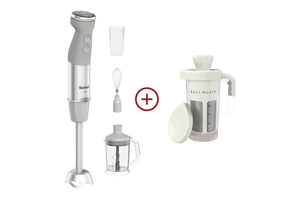Akční set tyčový mixér Tefal Quickchef+ HB67MB30 + výrobník rostlinného mléka Tefal Easy Milker