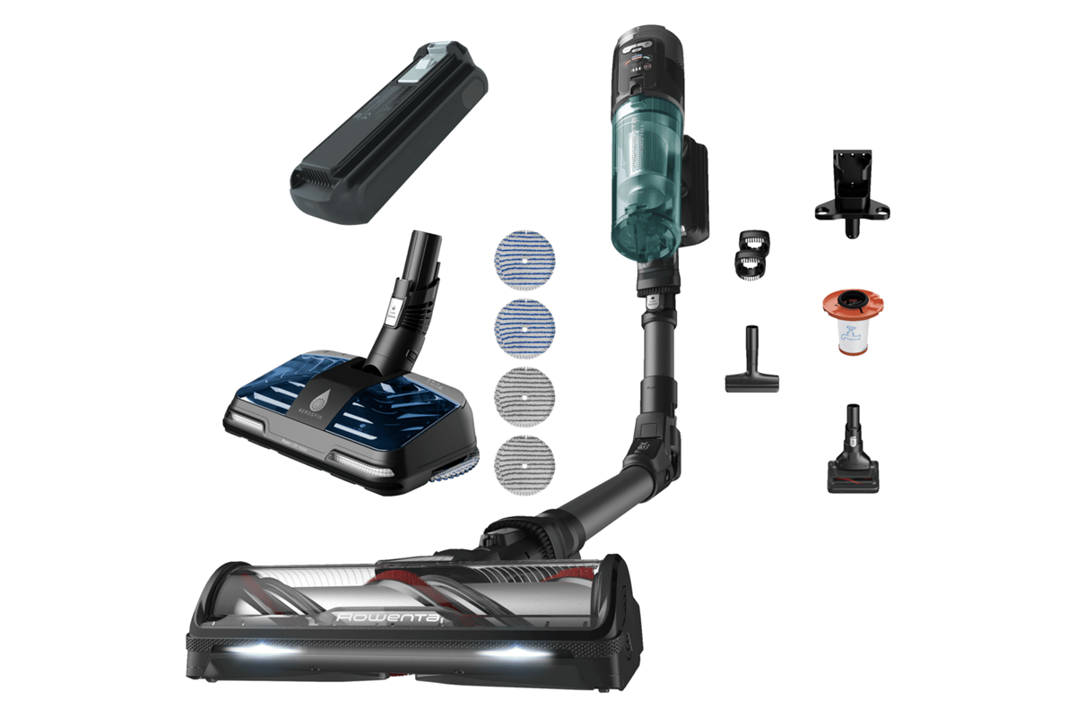 Akční set tyčový vysavač Rowenta X-Force Flex 12.60 Neo a příslušenství baterie, mopovací hlavice