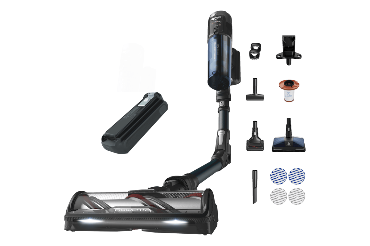 Akční set tyčový vysavač Rowenta X-Force Flex 13.60 Animal Aqua a příslušenství baterie