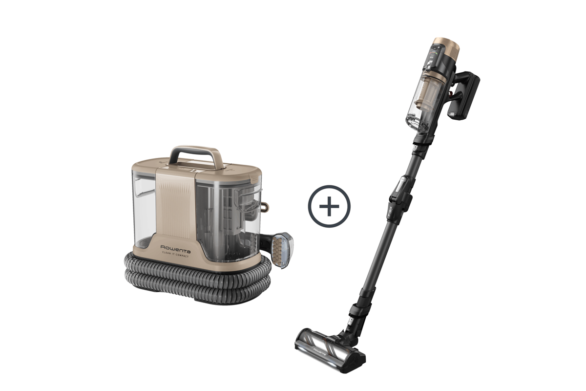 Akční set tyčový vysavač Rowenta X-Force Flex 14.80 + čistič skvrn a tepovač Rowenta Clean It IN3010
