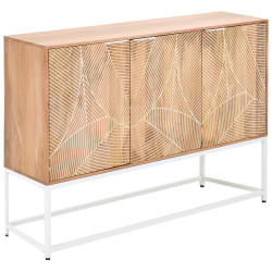 Ambia Home ŠIROKÁ KOMODA, mangové dřevo, přírodní barvy, bílá, 145/85/42 cm