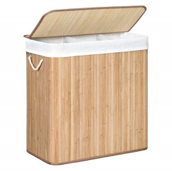 Bambusový tříkomorový koš na prádlo LECEBY